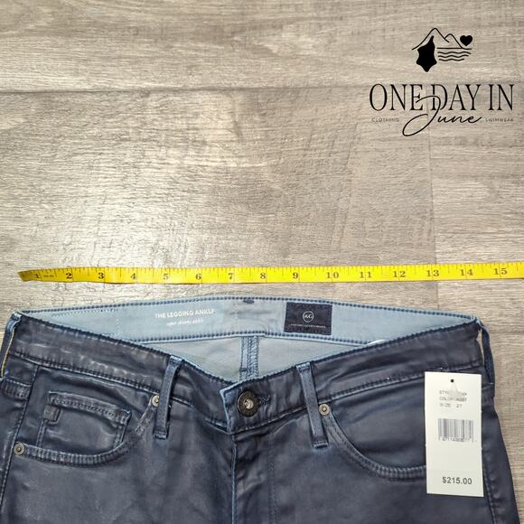 Adriano Goldschmied The Legging Ankle Super Skinny Faux Leather Jeans Size 27 (4 - Picture 3 of 6